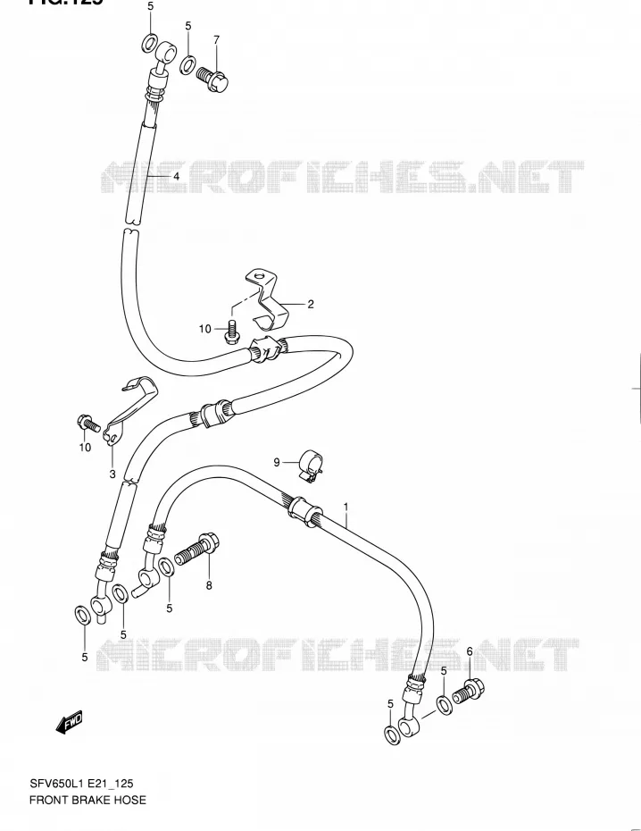 DURITE DE FREIN AVANT (SFV650L1 E21) Suzuki MOTO 650 GLADIUS 2011  SFV650UL1(E24)