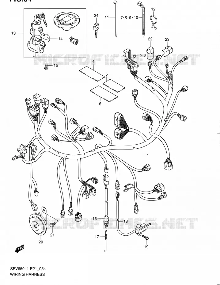 FAISCEAU ELECTRIQUE (SFV650UL1 E21) Suzuki MOTO 650 GLADIUS 2011  SFV650UL1(E24)