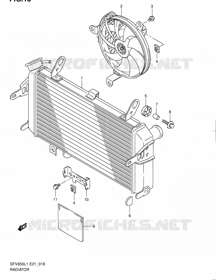 RADIATEUR Suzuki MOTO 650 GLADIUS 2011  SFV650UL1(E24)
