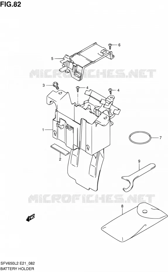 BAC A BATTERIE - OUTILS (SFV650L2 E24) Suzuki MOTO 650 GLADIUS 2012  SFV650UL2(E21)