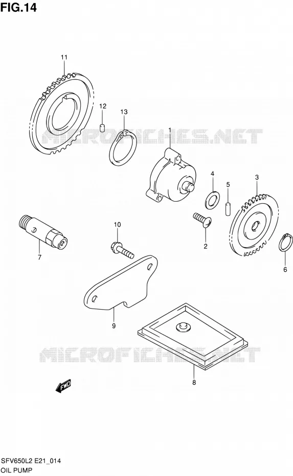 POMPE A HUILE Suzuki MOTO 650 GLADIUS 2012  SFV650UL2(E21)