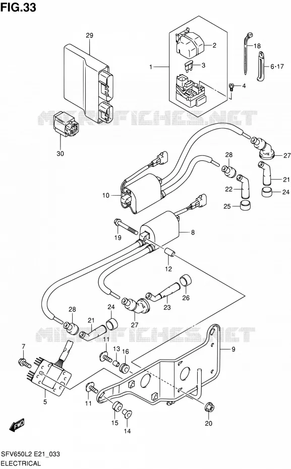 PARTIE ELECTRIQUE (SFV650UL2 E21) Suzuki MOTO 650 GLADIUS 2012  SFV650UL2(E24)