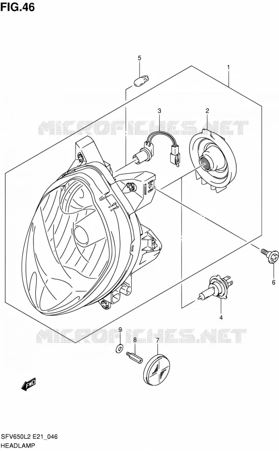 PHARE (SFV650UL2 E24) Suzuki MOTO 650 GLADIUS 2012  SFV650UL2(E24)
