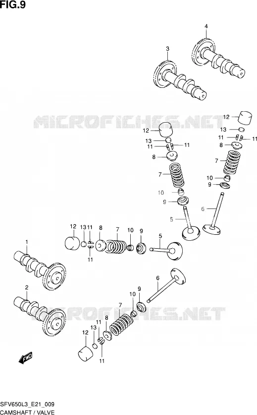 ARBRE A CAMES - VALVE Suzuki MOTO 650 GLADIUS 2013  SFV650U L3 (E24)