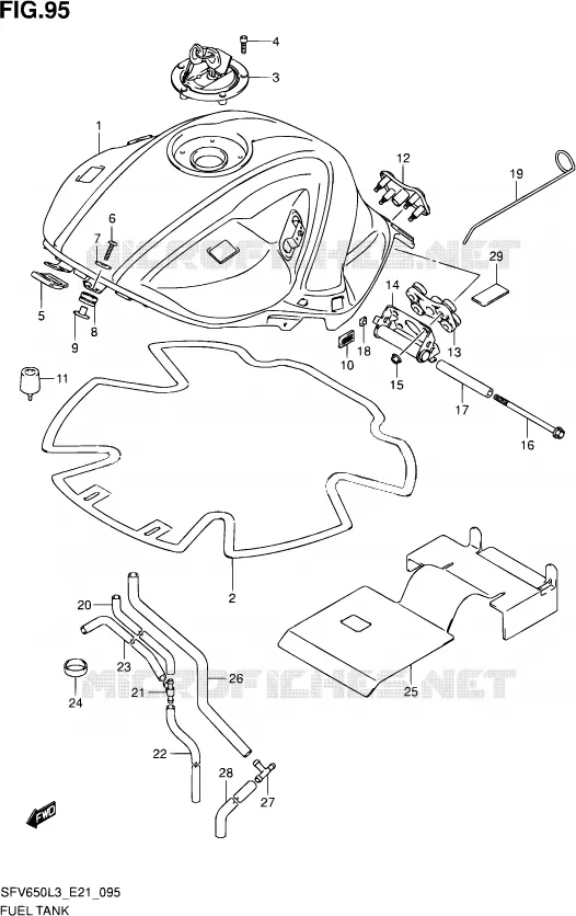 RESERVOIR D'ESSENCE (SFV650AL3 E21) Suzuki MOTO 650 GLADIUS 2013  SFV650U L3 (E24)