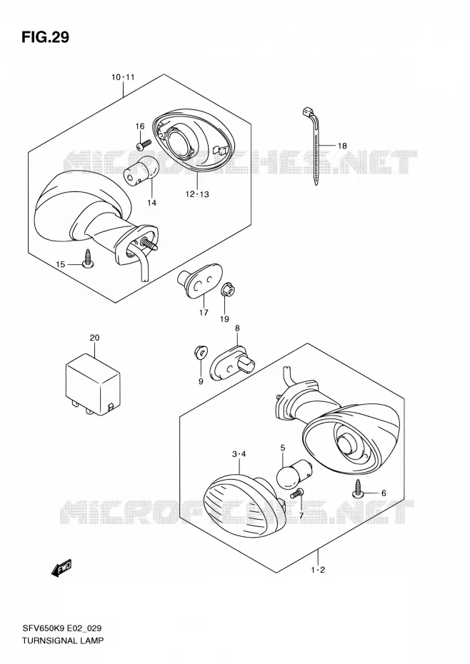 CLIGNOTANTS Suzuki MOTO 650 GLADIUS 2009  SFV650UAK9(E24)