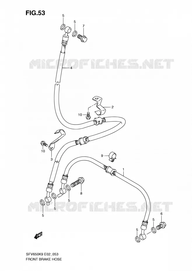 DURITE DE FREIN AVANT (SFV650K9/UK9/L0/UL0) Suzuki MOTO 650 GLADIUS 2009  SFV650UAK9(E24)