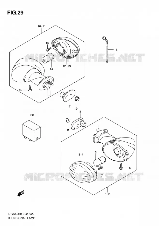 CLIGNOTANTS Suzuki MOTO 650 GLADIUS 2010  SFV650UAL0(E19)