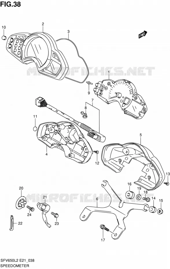 COMPTEUR (SFV650L2 E24) Suzuki MOTO 650 GLADIUS 2012  SFV650UAL2(E21)