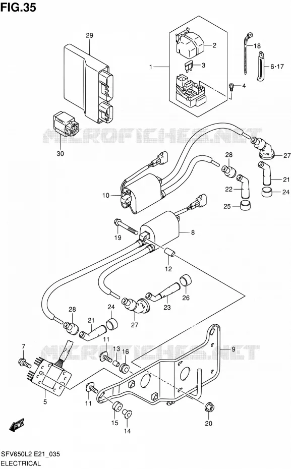 PARTIE ELECTRIQUE (SFV650AL2 E21) Suzuki MOTO 650 GLADIUS 2012  SFV650UAL2(E21)