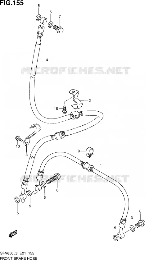 DURITE DE FREIN AVANT (SFV650L3 E21) Suzuki MOTO 650 GLADIUS 2013  SFV650UA L3 (E21)