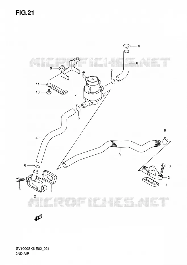SYSTEME RECYCLAGE GAZ ECHAPPEMENT Suzuki MOTO 1000 SV 2007  SV1000SK7(E19)
