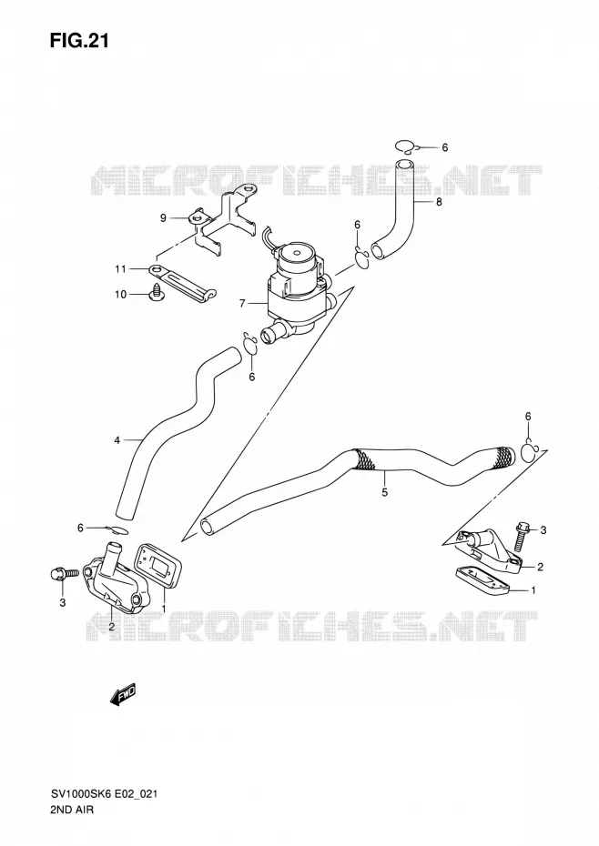 SYSTEME RECYCLAGE GAZ ECHAPPEMENT Suzuki MOTO 1000 SV 2007  SV1000SK7(E24)