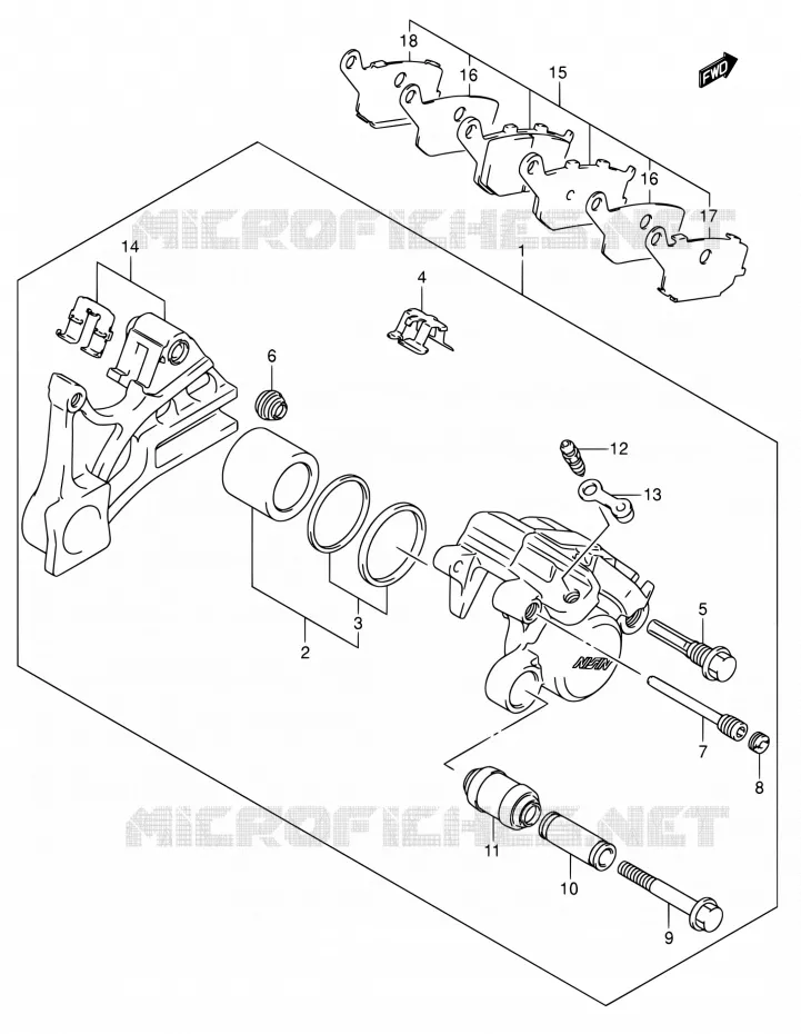 ETRIER DE FREIN ARRIERE Suzuki MOTO 1000 SV 2005  SV1000S1ZK5