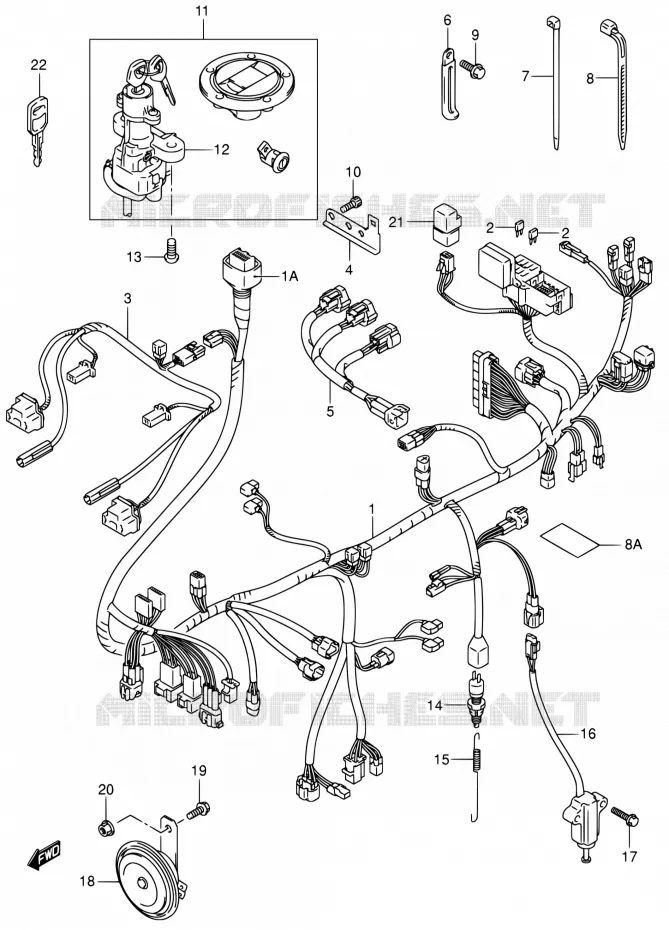 FAISCEAU ELECTRIQUE (SV1000S/S1/S2) Suzuki MOTO 1000 SV 2005  SV1000SZK5