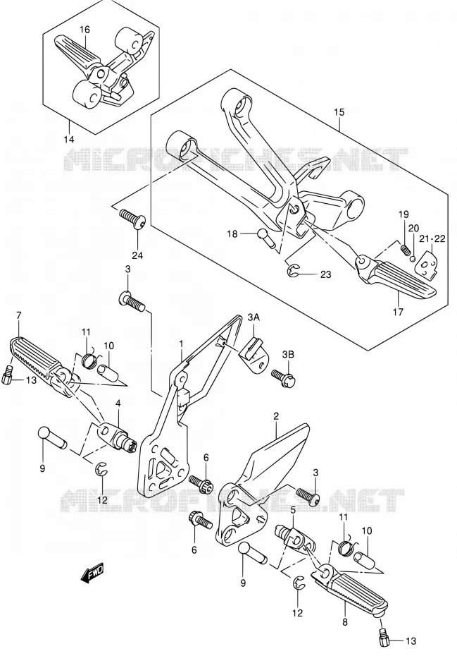 REPOSE PIED (SV1000S/S1/S2K3) Suzuki MOTO 1000 SV 2005  SV1000SZK5