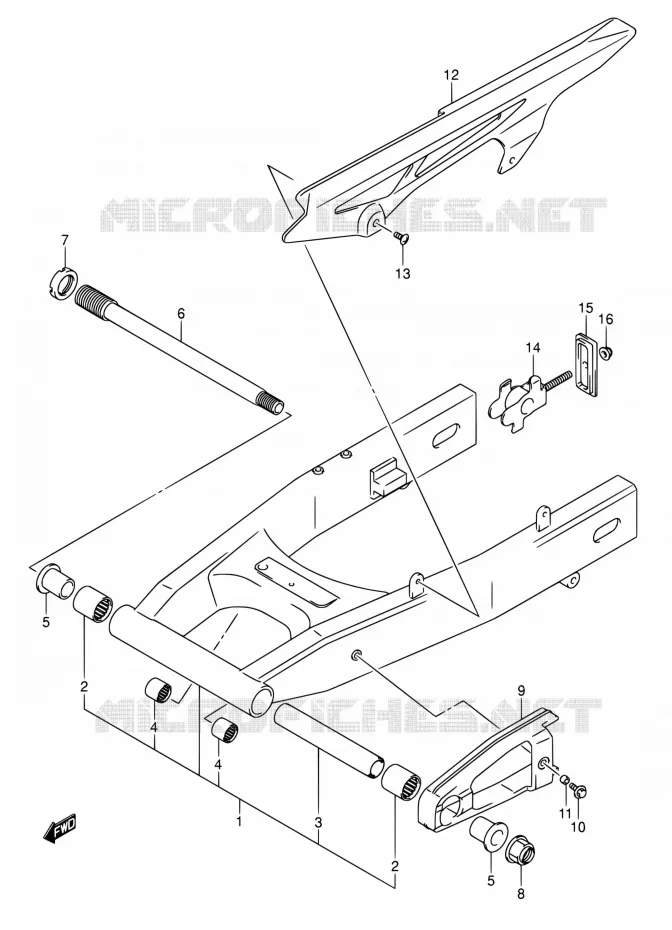 BRAS OSCILLANT ARRIERE Suzuki MOTO 650 SV 2003  SV650K3