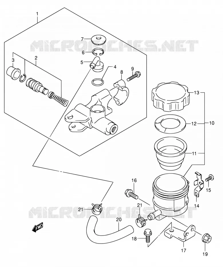 MAITRE CYLINDRE AVANT (VOIR NOTE) Suzuki MOTO 650 SV 2003  SV650K3