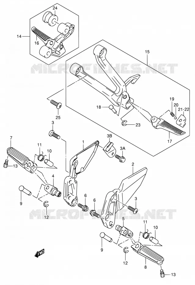 REPOSE PIED (MODELE K3) Suzuki MOTO 650 SV 2003  SV650K3