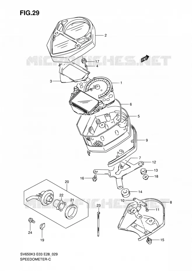COMPTEUR (SV650K3/K4) Suzuki MOTO 650 SV 2004  SV650 K4/SV650S K4