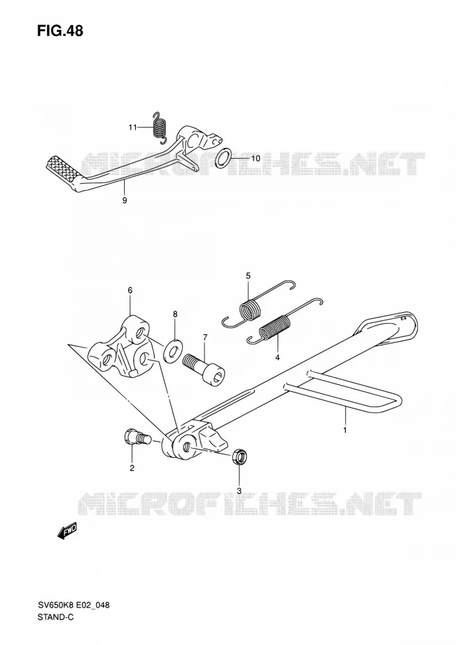 BEQUILLE Suzuki MOTO 650 SV 2008  SV650AK8(E24)