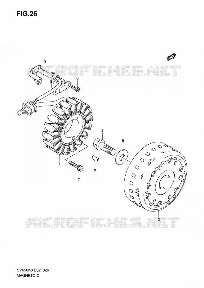 ALLUMAGE ROTOR - STATOR Suzuki MOTO 650 SV 2009  SV650AK9(E19)