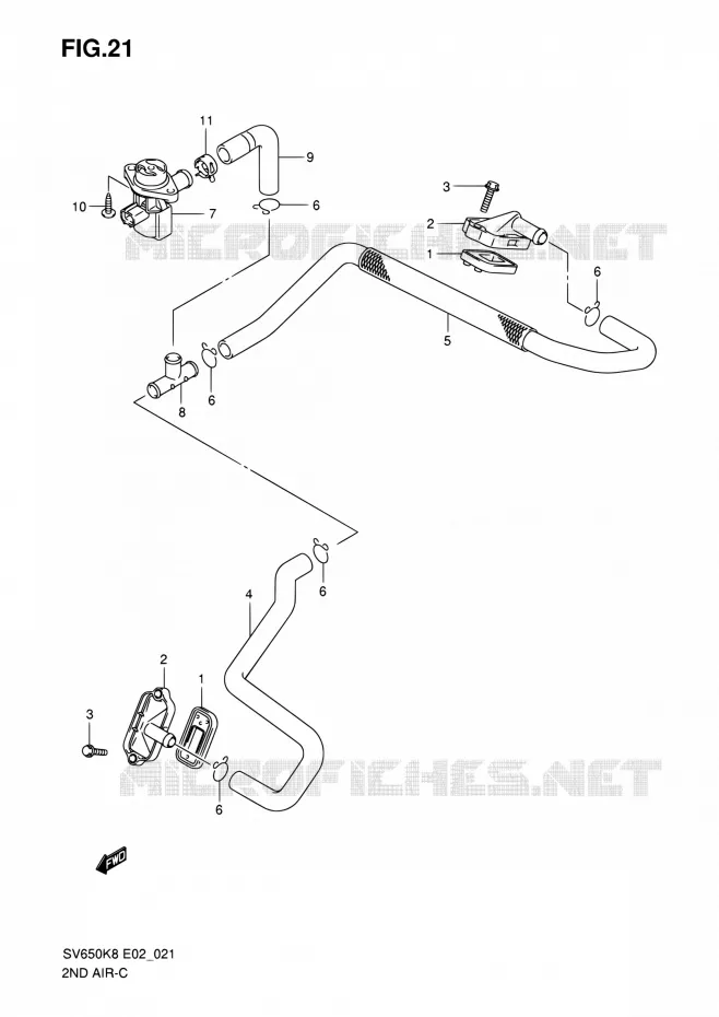 SYSTEME RECYCLAGE GAZ ECHAPPEMENT Suzuki MOTO 650 SV 2009  SV650AK9(E19)