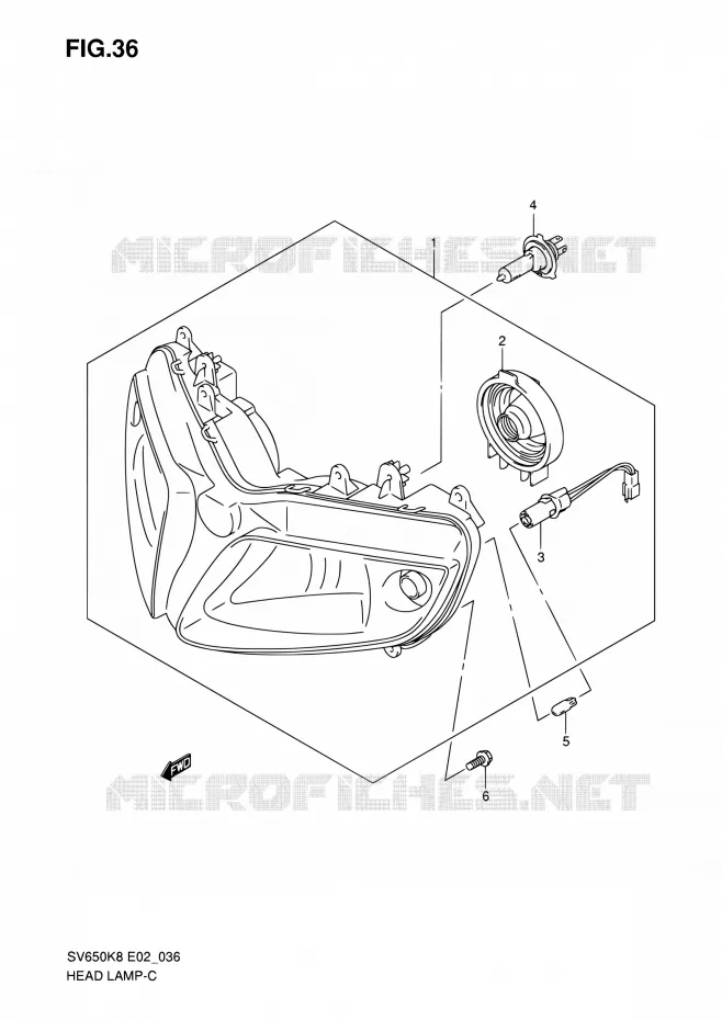 PHARE (VOIR NOTE) Suzuki MOTO 650 SV-S 2009  SV650SK9(E24)