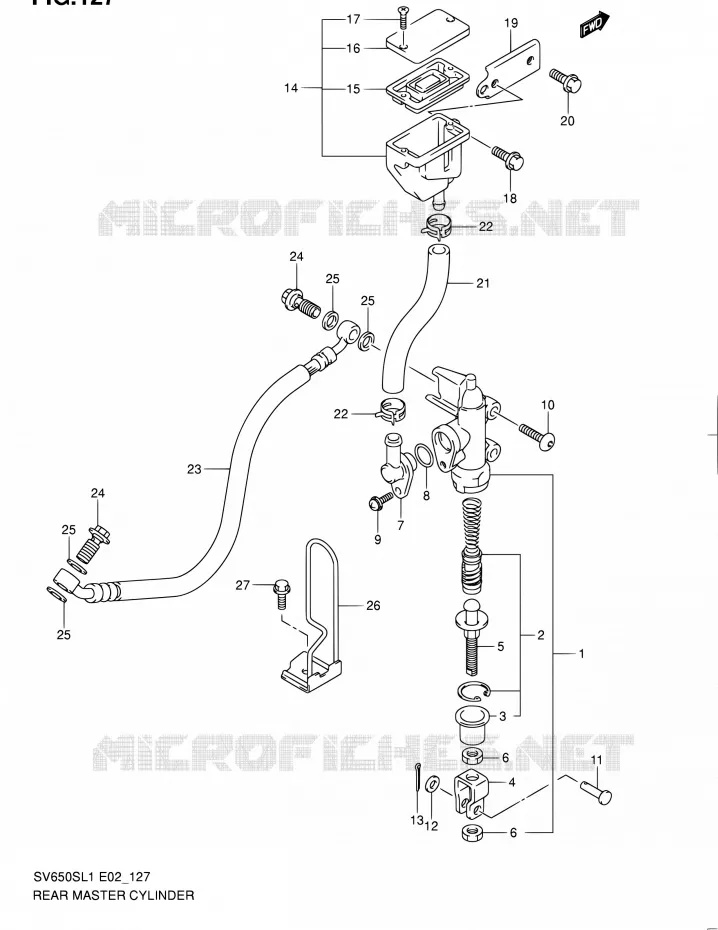 MAITRE CYLINDRE ARRIERE (SV650SL1 E24) Suzuki MOTO 650 SV 2011  SV650SL1(E24)