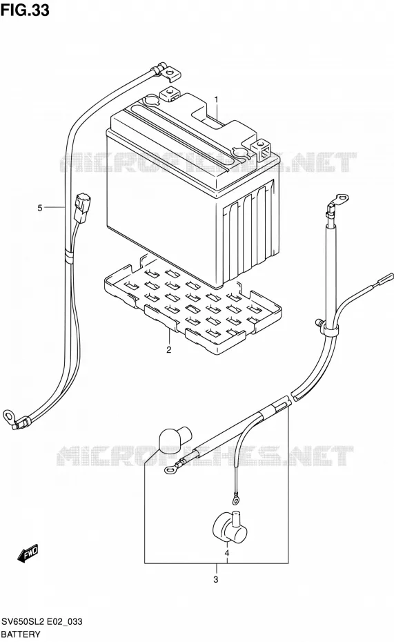BATTERIE (SV650SAL2 E24) Suzuki MOTO 650 SV 2012  SV650SL2(E24)