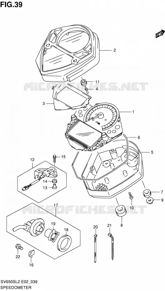 COMPTEUR (SV650SL2 E24) Suzuki MOTO 650 SV 2012  SV650SL2(E24)