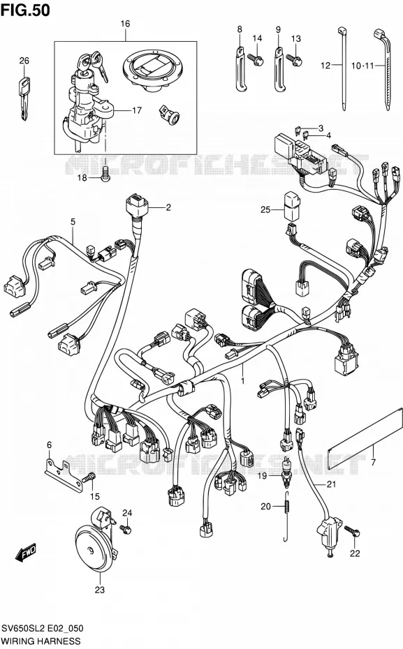 FAISCEAU ELECTRIQUE (SV650SUL2 E24) Suzuki MOTO 650 SV 2012  SV650SL2(E24)