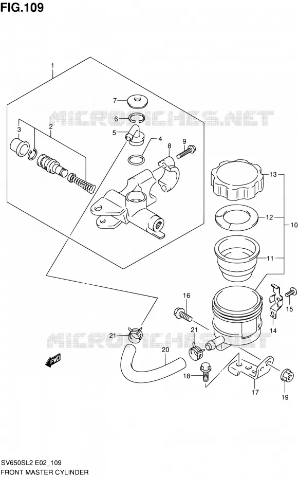 MAITRE CYLINDRE AVANT (SV650SAL2 E24) Suzuki MOTO 650 SV 2012  SV650SL2(E24)
