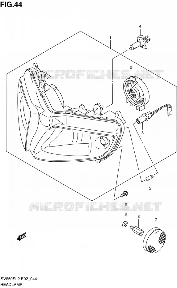 PHARE (SV650SUL2 E24) Suzuki MOTO 650 SV 2012  SV650SL2(E24)