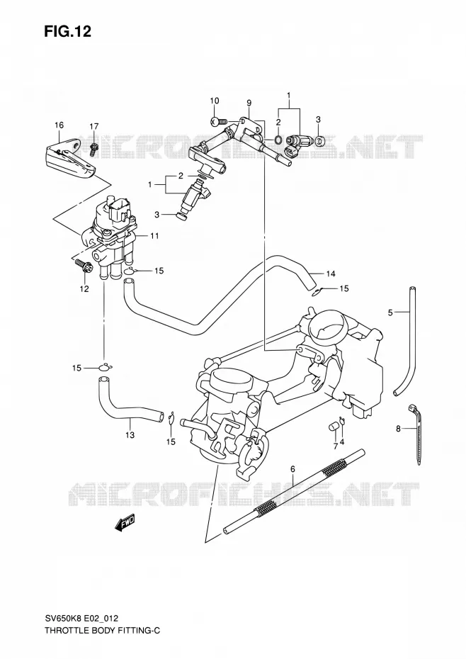 SYSTÈME D'INJECTION Suzuki MOTO 650 SV 2008  SV650SAK8(E19)