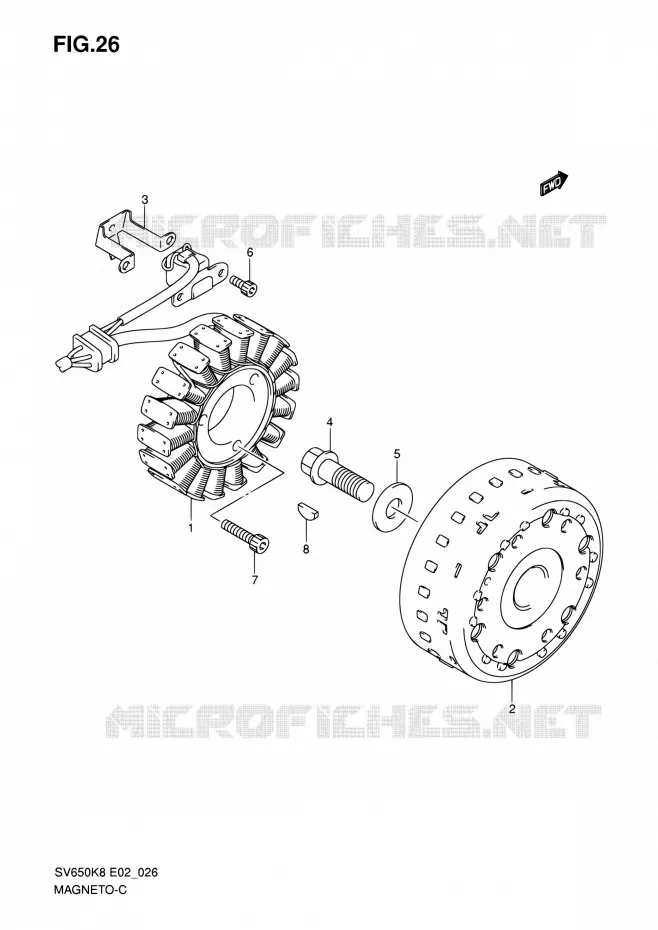 ALLUMAGE ROTOR - STATOR Suzuki MOTO 650 SV 2008  SV650SAK8(E24)