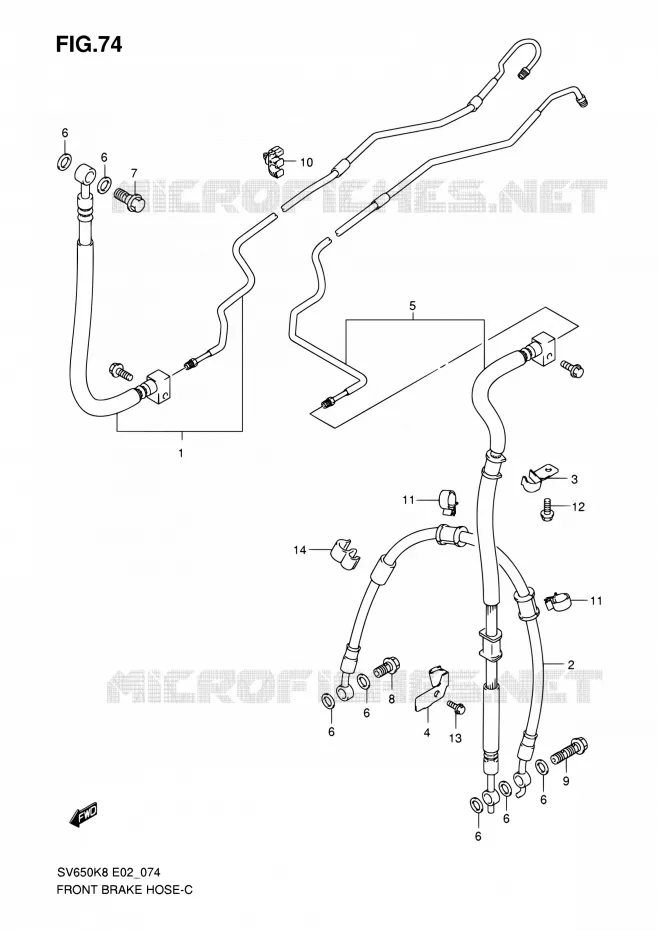 DURITE DE FREIN AVANT (SEE NOTE) Suzuki MOTO 650 SV 2008  SV650SAK8(E24)