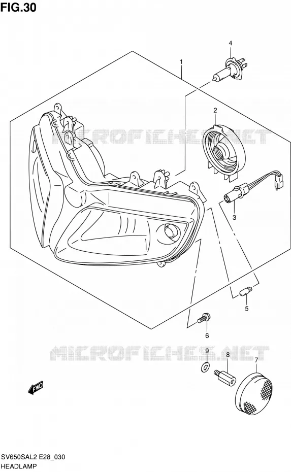 PHARE Suzuki MOTO 650 SV-S 2012  SV650SA L2 (E03,E28,E33)
