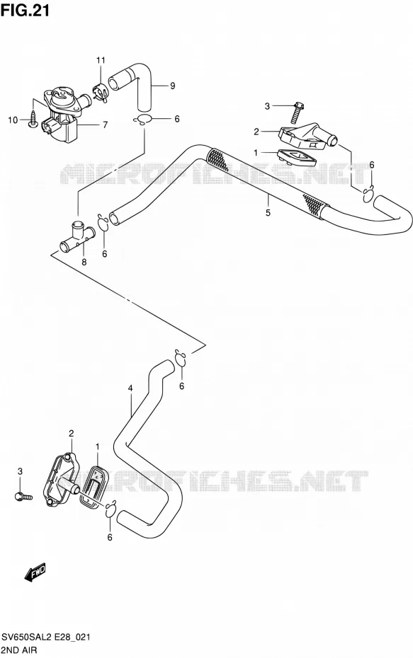 SYSTEME RECYCLAGE GAZ ECHAPPEMENT Suzuki MOTO 650 SV-S 2012  SV650SA L2 (E03,E28,E33)