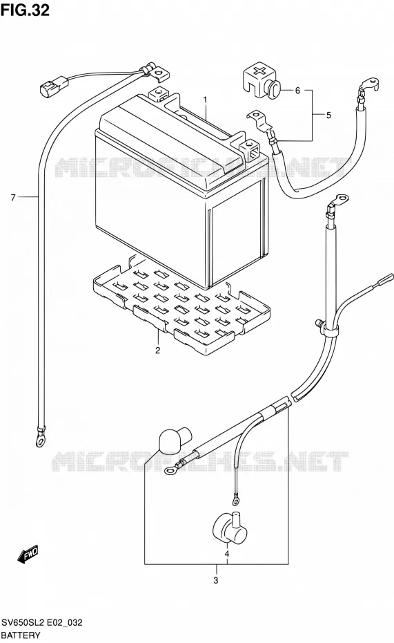 BATTERIE (SV650SUL2 E24) Suzuki MOTO 650 SV 2012  SV650SAL2(E24)