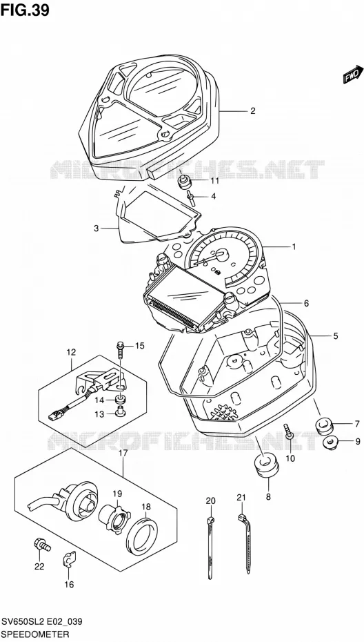 COMPTEUR (SV650SL2 E24) Suzuki MOTO 650 SV 2012  SV650SAL2(E24)