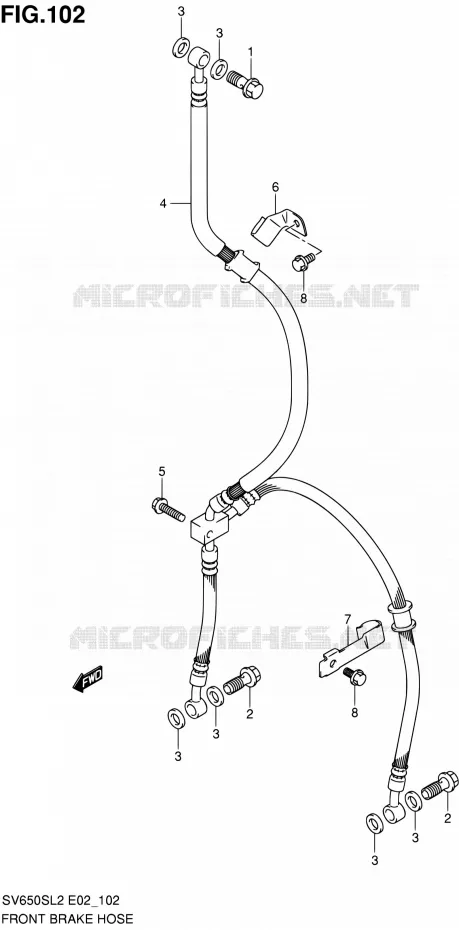 DURITE DE FREIN AVANT (SV650SL2 E02) Suzuki MOTO 650 SV 2012  SV650SAL2(E24)
