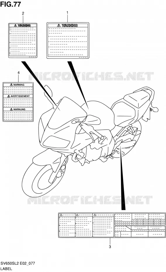 ETIQUETTE (SV650SL2 E24) Suzuki MOTO 650 SV 2012  SV650SAL2(E24)