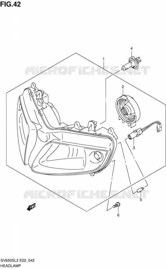 PHARE (SV650SL2 E02) Suzuki MOTO 650 SV 2012  SV650SAL2(E24)