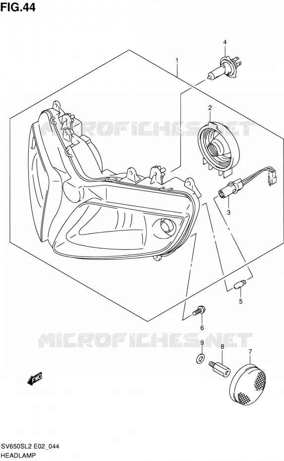 PHARE (SV650SUL2 E24) Suzuki MOTO 650 SV 2012  SV650SAL2(E24)