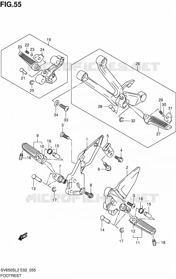 REPOSE PIED Suzuki MOTO 650 SV 2012  SV650SAL2(E24)