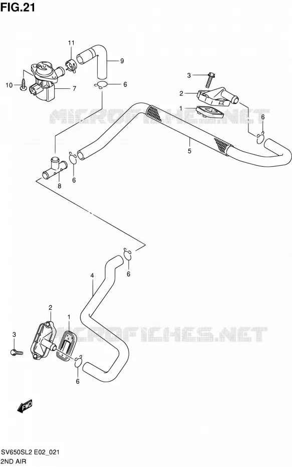 SYSTEME RECYCLAGE GAZ ECHAPPEMENT Suzuki MOTO 650 SV 2012  SV650SAL2(E24)