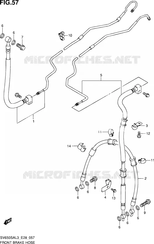 DURITE DE FREIN AVANT Suzuki MOTO 650 SV-S 2013  SV650SA L3 (E03,E28,E33)