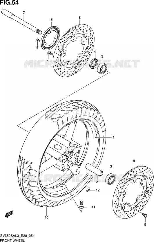 ROUE AVANT Suzuki MOTO 650 SV-S 2013  SV650SA L3 (E03,E28,E33)