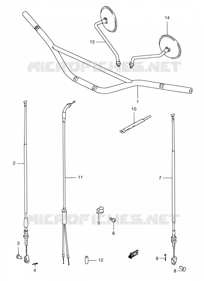 GUIDON (TS185ERT/ERW E24) Suzuki MOTO 185 TS 1997  TS185ERCV